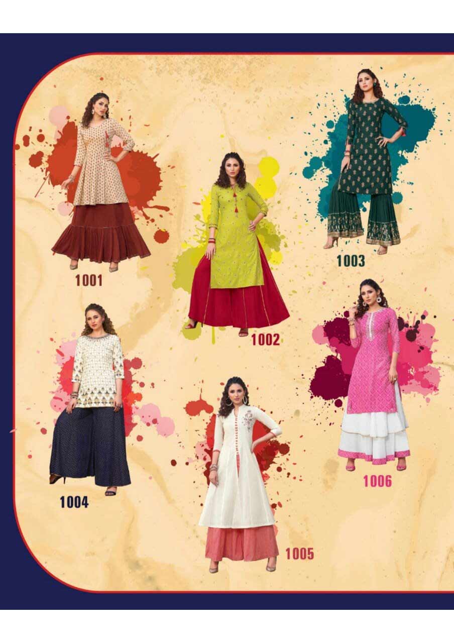 Diya Florence Vol-1 Rayon Cotton Kurti Supplier Diya Florence Vol-1 Rayon Cotton Kurti Supplier